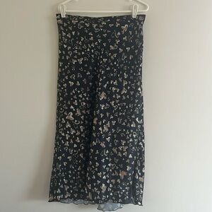 Free People midi navy heart skirt